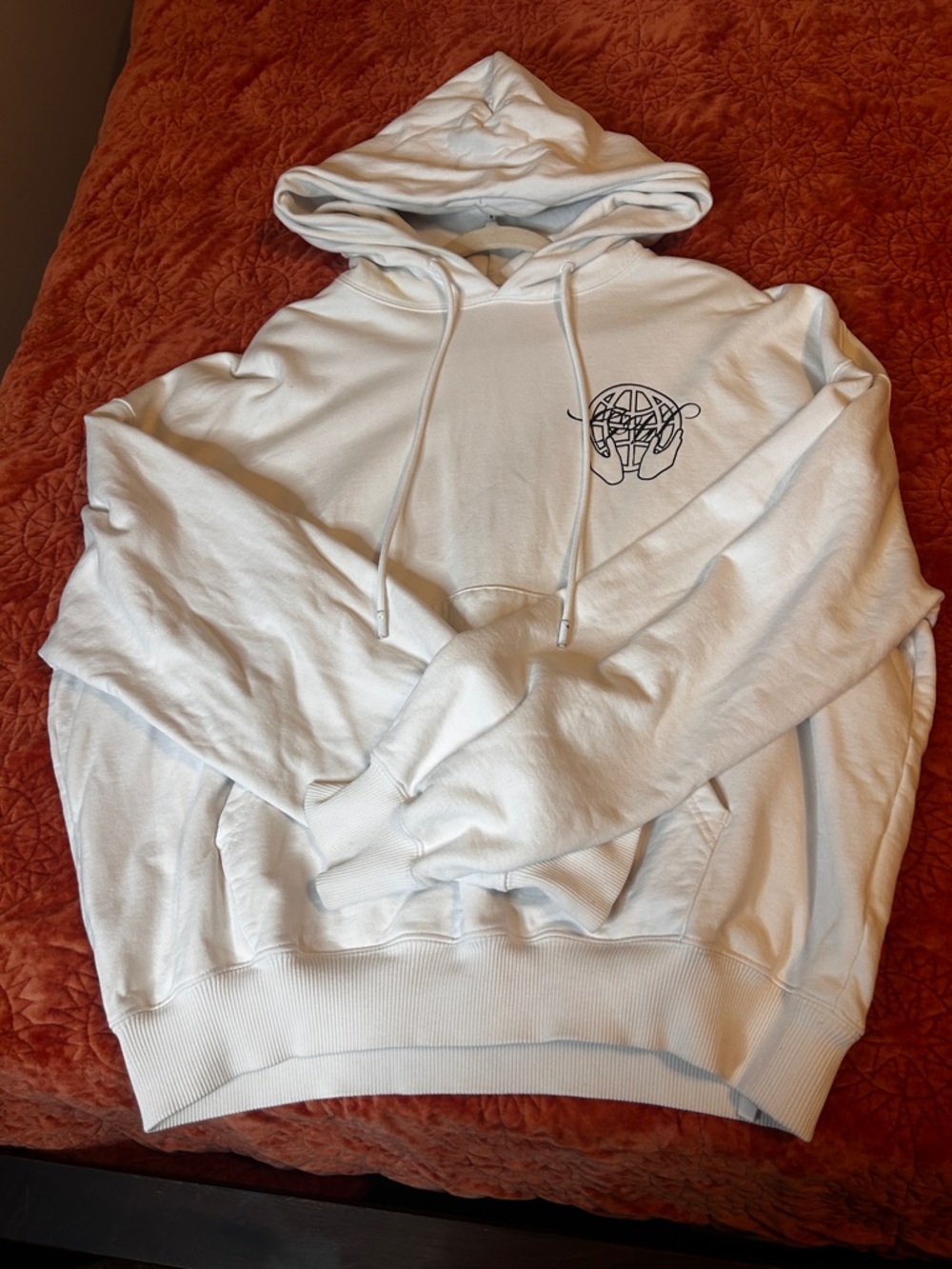Off-White White Graphic Hoodie with Chest Logo